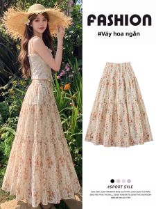 XIANYIJIAO | Váy Dài Tiers Tulle Phong Cách A-Line Cao Waist Mùa Hè