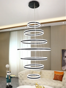 LED Pendant Lamp Circle Ceiling Hanging Chandelier Living /Dining Room /Staircase Lights Home Lighting Fixture