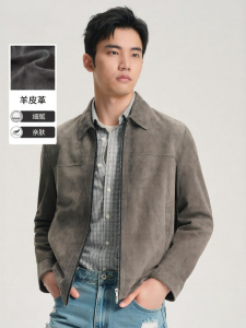 JODOLL | Áo Khoác Da Cừu Cổ Trụ Vintage Mềm Mại Ẩm Áp
