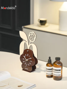 Nordic Luxury Creative Rose Desktop Clock Bedroom Entrance Decorative Ornament Mandelda Wooden Handmade Living Room Decor