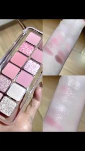 Eyeshadow Palette พาเลทตา 12/9/3 สี โทนสีชมพู สีส้ม เนื้อเรียบเนียน ประกายชิมเมอร์ ติดทน กันน้ำ สีธรรมชาติ เหมาะสำหรับผู้เริ่มต้น