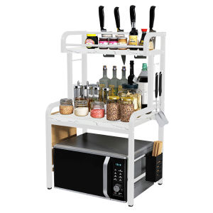 สำหรับชุดสินค้าแนะนำ พร้อมส่ง ที่มีชั้นวางในห้องครัว คุณสามารถเลือกแบบของชั้นวางไมโครเวฟ คร่อมไมโครเวฟ หรือชั้นวางเครื่องปรุง โดยรายละเอียดสำหรับรุ่นที่มี