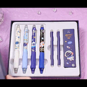 4Pcs Erasable Gel Pen Black Neutral Pen with 8 Refill 2 Erasable Sticks Erasable Pen 0.5mm Gel Pens