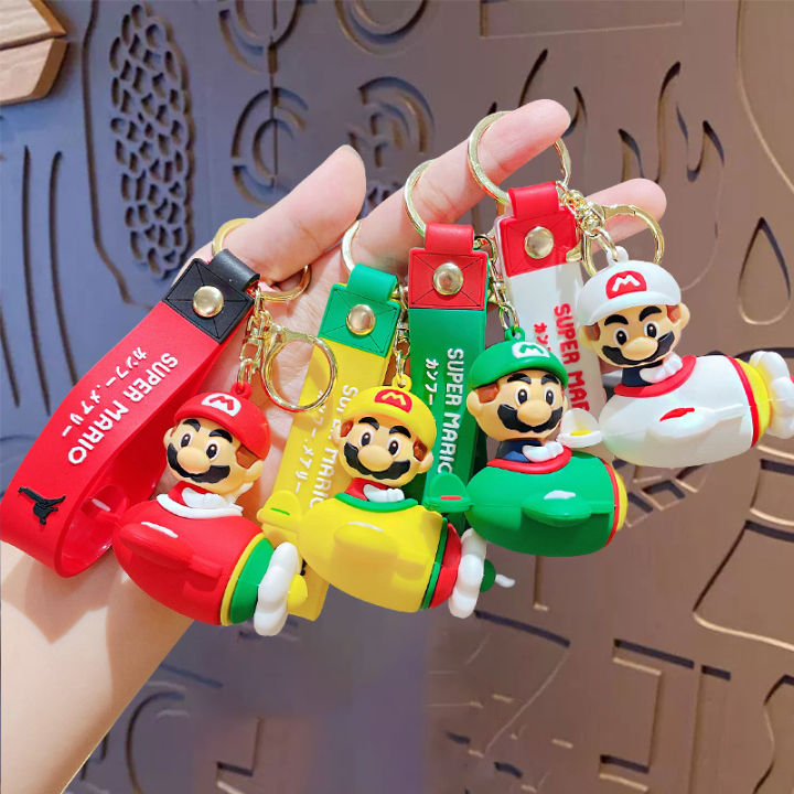 Cartoon Cute Airplane Mario Keychain couple keychain Pendant schoolbag ...