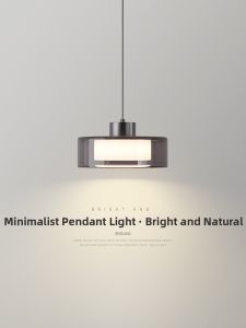 FANZHEN | Luxury Nordic Style Pendant Light Smoky Grey Glass Shade