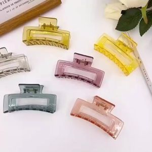 CODMALL A070 Jepit Rambut Transparan Salon Model Kotak Bolong /Jedai Jepit Kotak Bolong Model Bolong Glossy