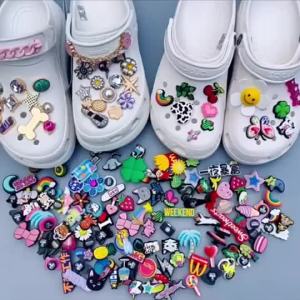 shoes charm cross Shoe Buckle Hole Shoes Accessories Cute Cartoon Rainbow Unicorn Lollipop Five-pointed Star Fashion Shoes Accessories