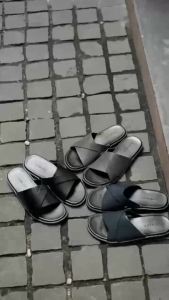 LS10 - Dép quai ngang da bò cách điệu LEMANS đế cao su có mùi thơm thiết kế quai da 3 lớp trẻ trung chính hãng Bảo hành 06Thang