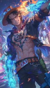 Bandai | Tranh Thêu Kim Cương 5D One Piece Portgas D Ace Fire Kích Thước 26 Đính Đá Toàn Bộ Tranh Ghép Anime Tự Làm Thủ Công Đính Đá.