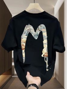 Áo Thun Cotton Nam Mùa Hè Tay Ngắn Dáng Rộng in Họa Tiết Thời Trang Thường Ngày Thoáng Khí Thấm Hút Mồ Hôi Thoải Mái