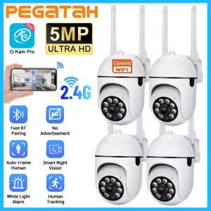 PEGATAH 5MP Cameras Wifi Color Night 4.0X Zoom Surveillance IP Outdoor Humanoid Tracking Home No Ad APP Light Alarm CCTV Camera