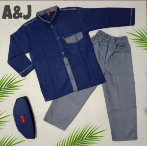 Setelan Baju Koko Anak Remaja Lengan Panjang Usia 3-14 Tahun Motif YORDAN