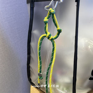 Korean Style Ins Smiley Face Colorful Woven Rope Bag Mobile Phone Case Earphone Cover Keychain Creative Gift
