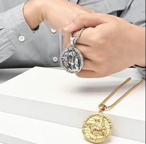 Kemstone Vintage Egyptian Mythology Anubis God Culture Symbol Bodyguard Mens Stainless Steel Pendant Necklace Jewelry