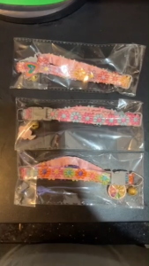 Cat Collar With Bell Buckle-Design Adjustable Length Safe Small Cat Collar Pet Accessories With Heart-Shaped Flower-Shaped & Orange Fruit-shaped Designs