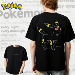 Bandai | 25 Summer Pokémon Anime Umbreon Brand 100%Pure Cotton Printed T-shirt Men Harajuku Casual Versatile Short-sleeved Y2k Loose