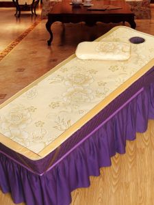 Ice Silk Beauty Bed Cooling Mat Massage Therapy Small Mat Foldable for Spas And Salons with Holes Summer Cooling Bedding