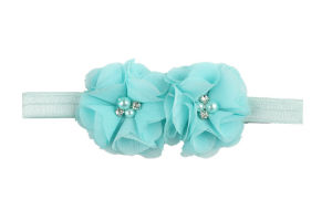 Fashion Baby Headband Hand-Sewn Chiffon Rhinestone Flowers Floral Hair Accessories for Children