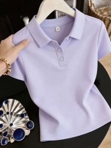 QIAOXIZI | Large Size Polo Shirt Women T-Shirt Summer New Slimming Stylish
