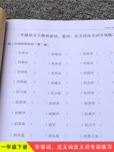 First Grade Lower Term Chinese Language Word Specialty Training Neighboring Antonym Same Multinton Syllable Descriptive Word Classification Practice