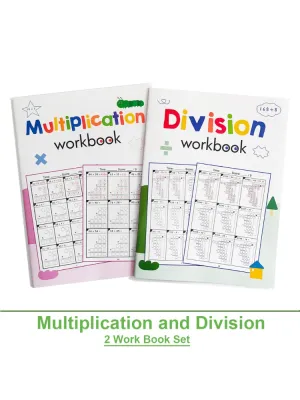 2 Digit Multiplication & Long Division Training Workbooks Set Math Practice Test Worksheet Grades 3-6 Primary School Arithmetic