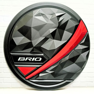 Tank Cover Tutup Tangki Bensin Mobil Brio 2012-2022 Hitam Lis Merah