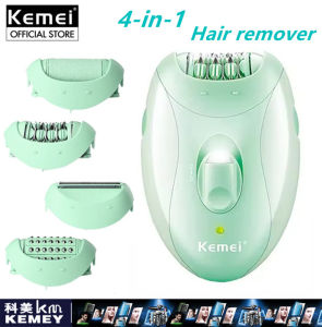 Kemei KM-6037 4 in1 Women Epilator Electric Shaver Facial Body Hair Removal Lady Leg Bikini Trimmer Hair Remover Underarms Rechargeable