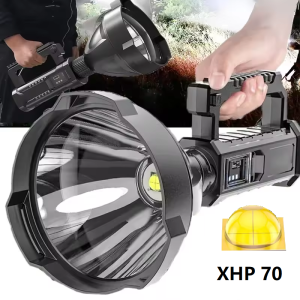 New High Power Portable Flashlight Rechargeable LED Flashlights Spotlight Waterproof Torch Light Searchlight for Outdoor Fishing