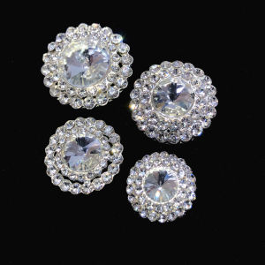 กระดุมโลหะผสมสีเงินสีขาวกลมสไตล์เกาหลี กระดุมแฟชั่น กระดุมเสื้อแจ็คเก็ตโลหะขนาดใหญ่ อุปกรณ์ตกแต่งเครื่องประดับ DIY