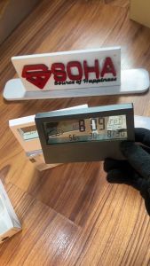 JD-618G - Hitam Jam Alarm Meja Digital Suhu Kelempaban Humidity Ruangan Weker Layar Transparan Jadi Survenir