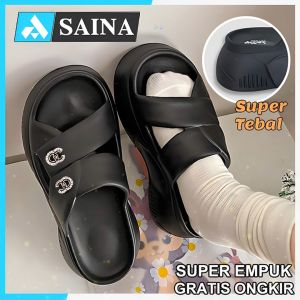 Sandal Wedges Wanita Tali Tinggi 5cm Dewasa Korean Style Platform EVA