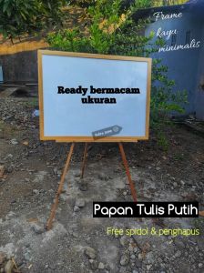 Papan Tulis Putih White Board Ukuran 50×70cm Gratis Spidol & Penghapus