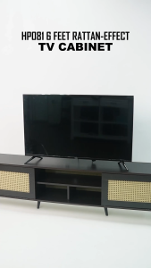 Sokano HP081 6 Feet TV Cabinet with Rattan Effect Rattan TV Cabinet Console Rack / Led Tv Cabinet Up to 70-inch TV Kabinet