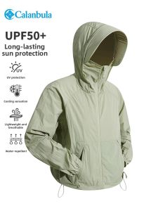 Calanbula | UV Protection Lightweight Ice Silk Breathable Hooded Jacket for Men Summer Outdoor Cool Sensation Windbreaker Jacket for Couples