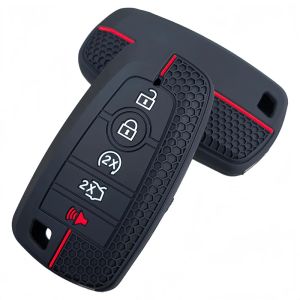 Soft Silicone Car Key Case Cover Shell For Ford Explorer Mustang Fusion Escape F150 F250 F350 F450 F550 Ford Raptor 5 Buttons