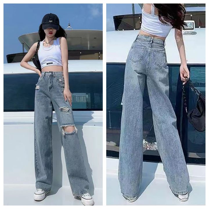 High Waist Torn Jeans 2024