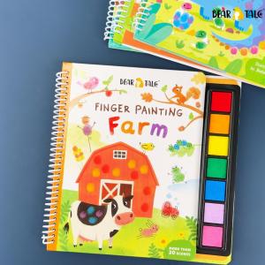 BEAR TALE Finger Paint Coloring Book 7 Safe Colors Non-Toxic Washable Art Drawing  Color Awareness for Kids Aged 3+
