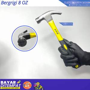 Palu kambing gerigi gagang fiber karet 8 oz / Palu Tukang / Palu Kambing Claw Hammer Palu Martil Cungkil Paku