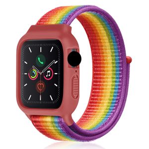 เคส สายคล้อง 2 in 1 เคสนาฬิกาและเคส TPU ไนลอน สำหรับ Iwatch Collection 7/6/5/4/3/2/1se สายไนลอน 38-44 มม