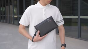 Tas Tangan Clutch Hand Bag Pria Cowok Dompet Tangan Besar Tipis Slim Serbaguna Import Bahan Kulit PU Terbaru Kekinian Mewah Elegan