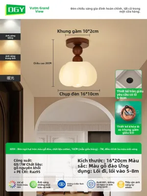 DGY | Đèn Trần Phong Cách Gỗ Tự Nhiên Retro