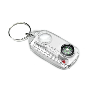 PATGEAR | Multifunctional Portable Mini Compass Temperature Measurement Magnifying Glass Keychain