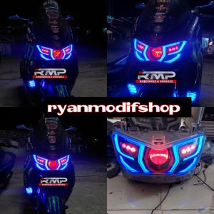 HEADLAMP NMAX NEW CUSTOMU LAMPU UTAMA ALL NEW NMAX CUSTUME  PROJIE BILED LAZY EYE