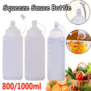5Pcs Large Caliber Squeeze Sauce Bottle Dustproof Plastic Bottle Kitchen Seasoning Dispenser Bottle Condiment Jam Bottle