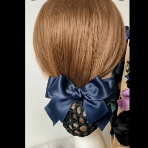 LOYO Hair Net Clip Ribbon Korean Version of Women Office Work Nurse Hotel Banking Hair Accessory