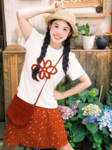 YUEZHONGWEI | Korean Style Unique Beautiful Outfit Set Summer Dress Red Floral Skirt