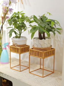 Mini Indoor Desk Plant Stand Simple Office Desk Organizer Rack Iron Material Nordic Style Green Plant Flower Pot Holder