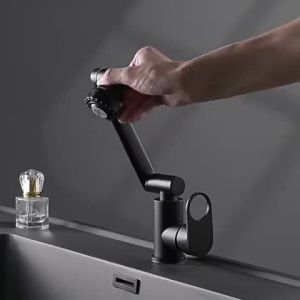 SUS304 180°Derajat Keran Putar Keran Air Panas & Dingin Keran 2 Jenis Mode Air Putar Cerat Panas & Dingin Keran Wastafel /Di dinding