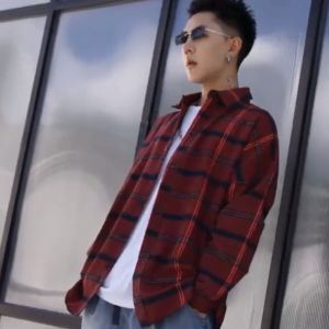 Bonnieleon Plaid Shirt Mens Long Sleeve Korean Fashion Cool Coat Casual Couple Shirt M-3XL
