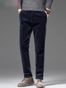 HENGYUANXIANG | Hengyuanxiang 2025 New Corduroy Straight Leg Mens Casual Pants Mid-aged Long Trousers Fashionable Autumn Winter High-end Clothing